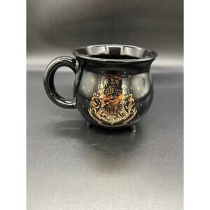 Harry Potter Cauldron Footed Black & Gold H Coffee Mug Cup Warner Bros.